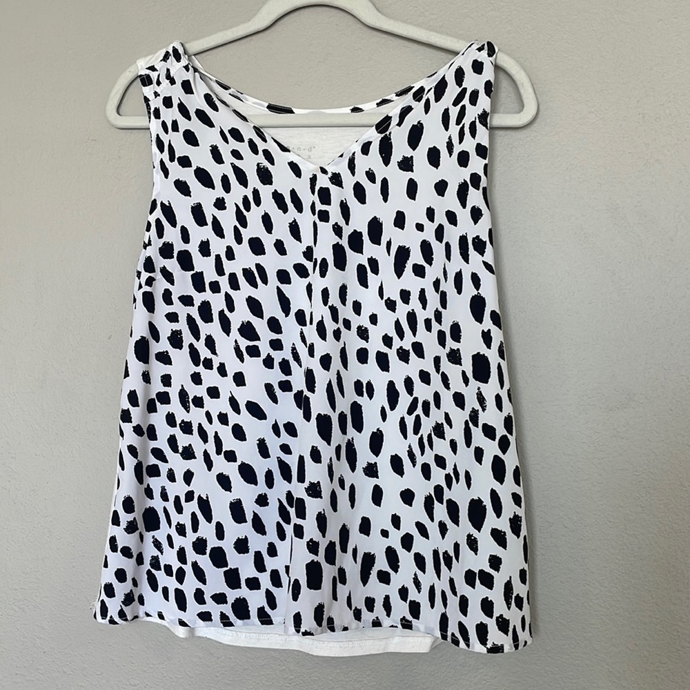 Black and white polka dot blouse